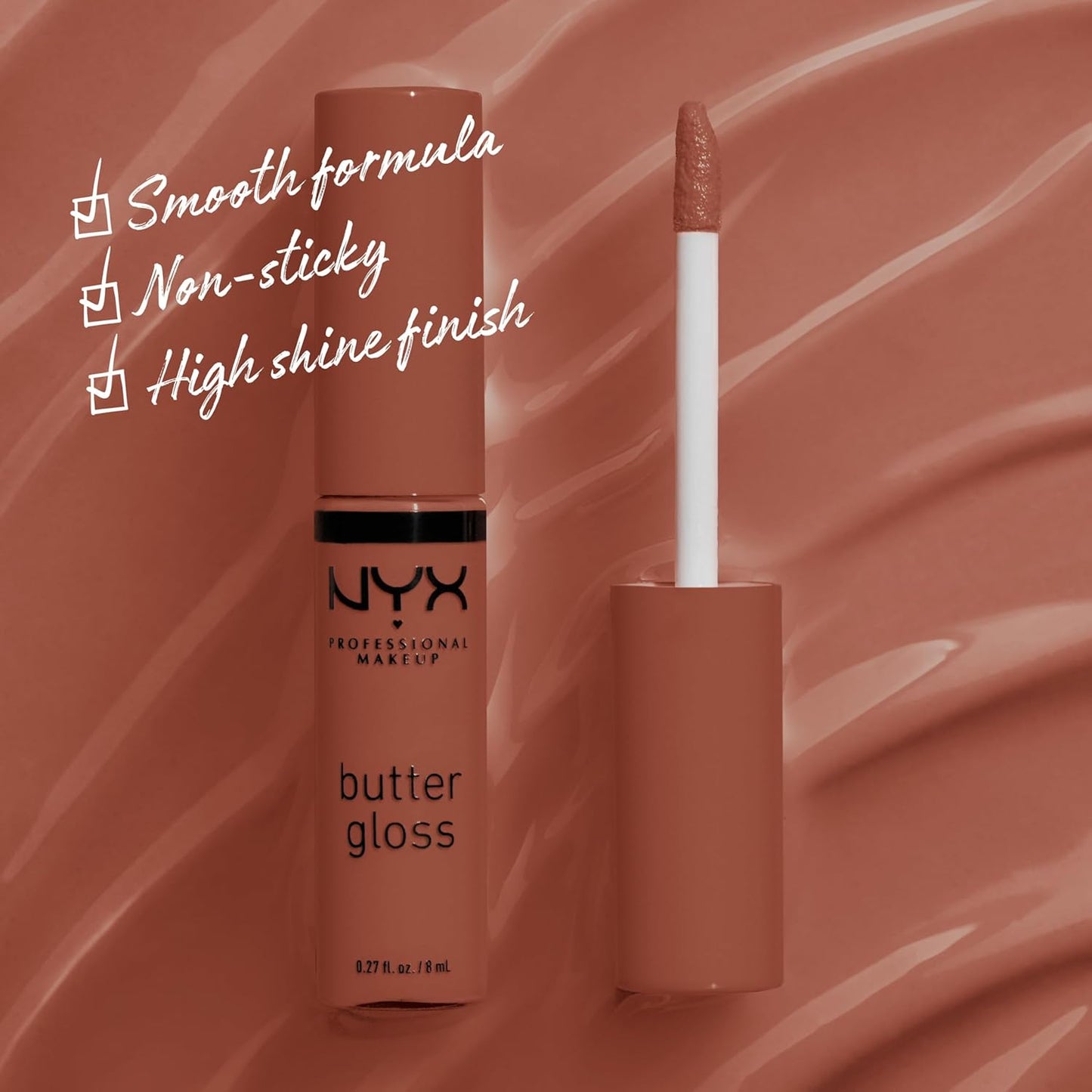 Butter Gloss, Non-Sticky Lip Gloss - Bit of Honey (Peach Nude)
